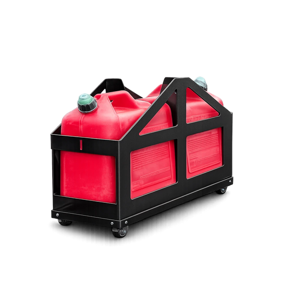 Heavy-Duty Dual Fuel Can Holder with Wheels