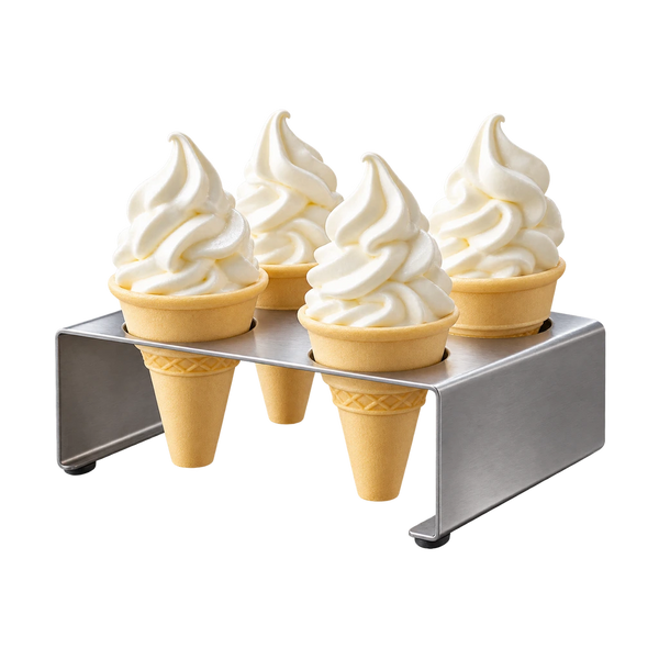 Stainless Steel 4-Hole Ice Cream Cone Holder Stand