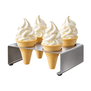 Stainless Steel 4-Hole Ice Cream Cone Holder Stand